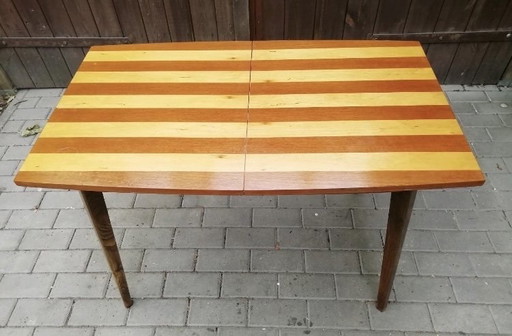 Table 60s, Midcentury, real wood, two-tone and extendable