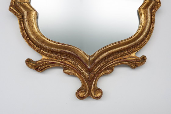 Image 1 of French Rococo-Baroque Style Mirror in Wood with Gilded Frame