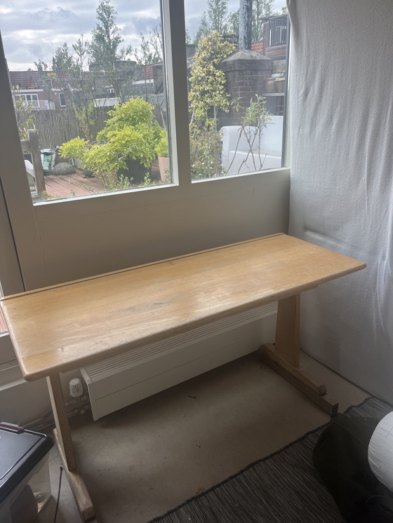 Image 1 of Een dubbele vintage schooldesk