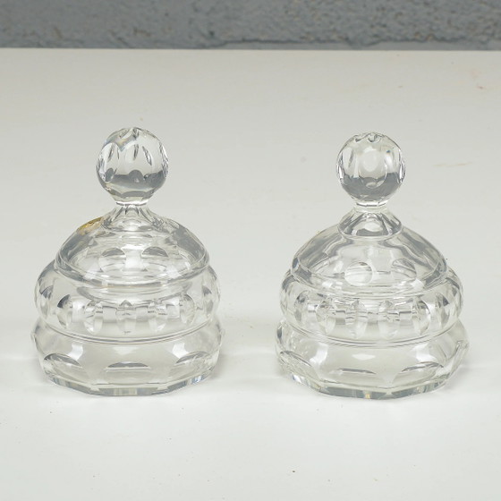 20th Century Crystal Set: Pair of Bowls, Vials, and Boxes – Klassiek (photo 4 of 7)