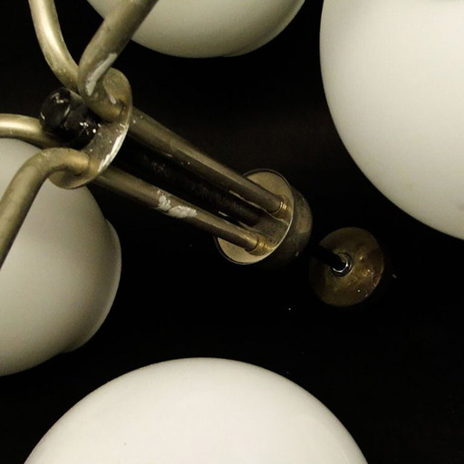 Mid-Century Modern Pendant Lamp, 1970s – hanglampen, Glass, Iron (photo 2 of 7)