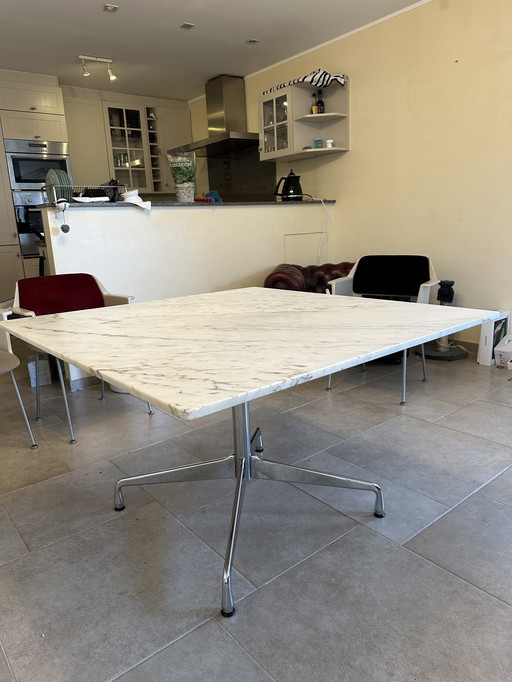 Marble table with Eames table base 
