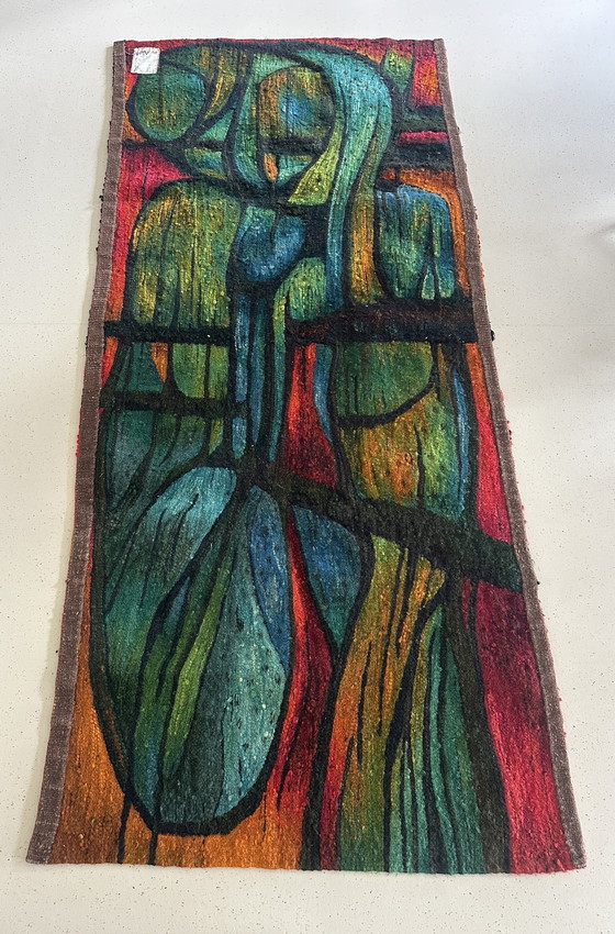 Image 1 of Kilim polonais « Puszcza » H. Sułkowska pour ZWW, années 1970 (2,15 x 0,95)