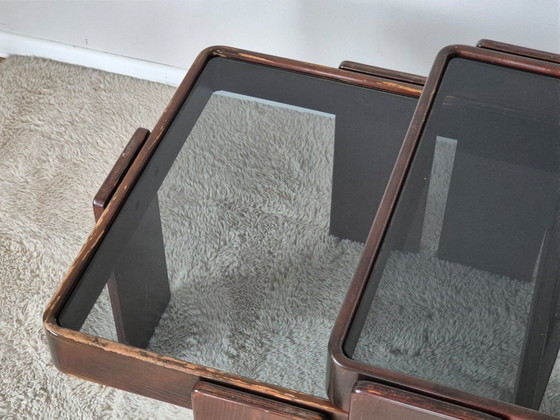 Image 1 of Vintage Italiaanse bijzettafels van Gianfranco Frattini voor Cassina, set van 3.