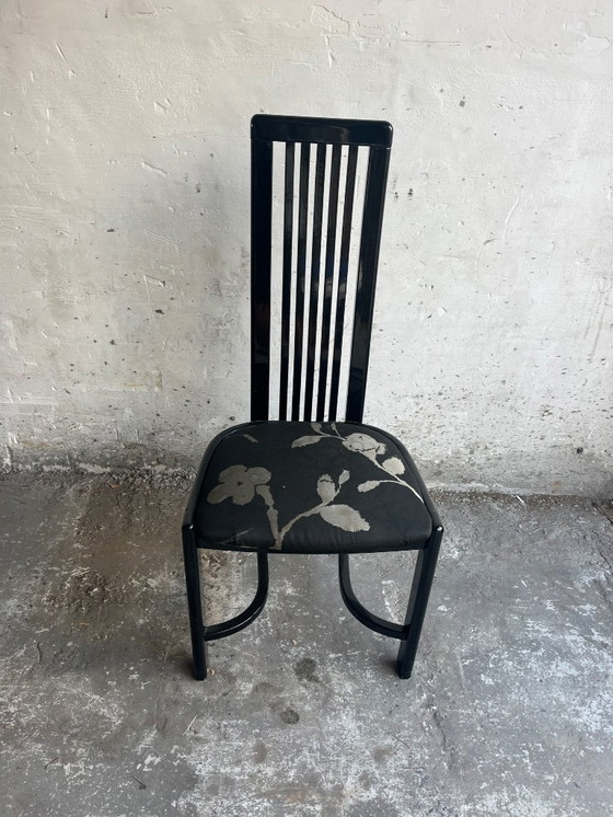 Image 1 of Satz von 6 Stühlen mit hoher Rückenlehne - 1980er Design