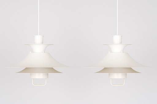 Coppia di lampade a sospensione vintage danesi Desiree di Lyfa, anni '70