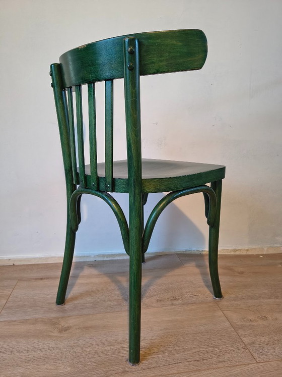 6x Sedie da caffè verdi vintage💚Stile Thonet – Sedie da pranzo, Legno (photo 2 of 10)