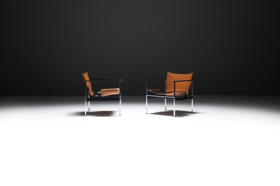 Image 1 of Superbe paire de fauteuils Pollock en cuir par Charles Pollock pour KNOLL Int.