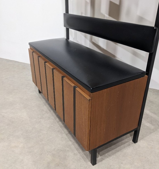 Image 1 of Porte-manteau vintage avec coffre et miroir