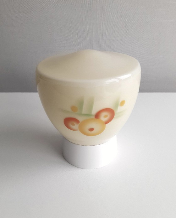 Image 1 of Bijzondere art deco plafondlamp met grafische print, mcm lamp glazen bol, medium variant