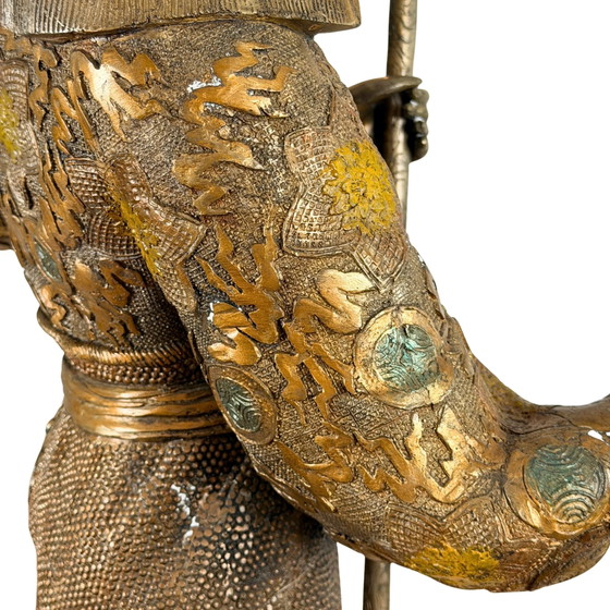 Monumental pair of bronze Japanese samurai – Miyao-style, 20th century – Sculpture, Metal (photo 10 of 11)