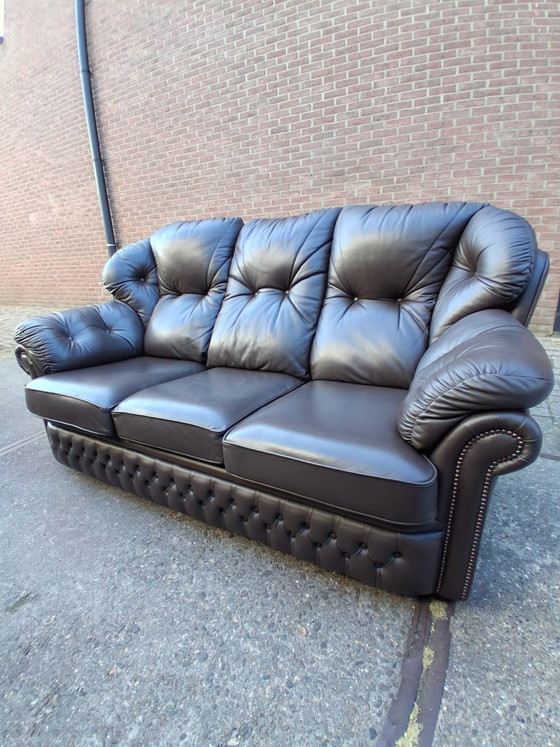 Set di divani Chesterfield di Springvale 3+1+1 – Sofà, Wood, Leather (photo 4 of 7)