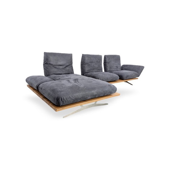Image 1 of Originele Koinor Schwof hoekbank, designbank Bison 69, blauw leer