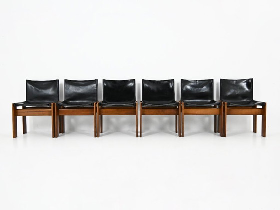 Image 1 of Sillas de comedor Monk de Afra y Tobia Scarpa para Molteni, década de 1970, juego de 6