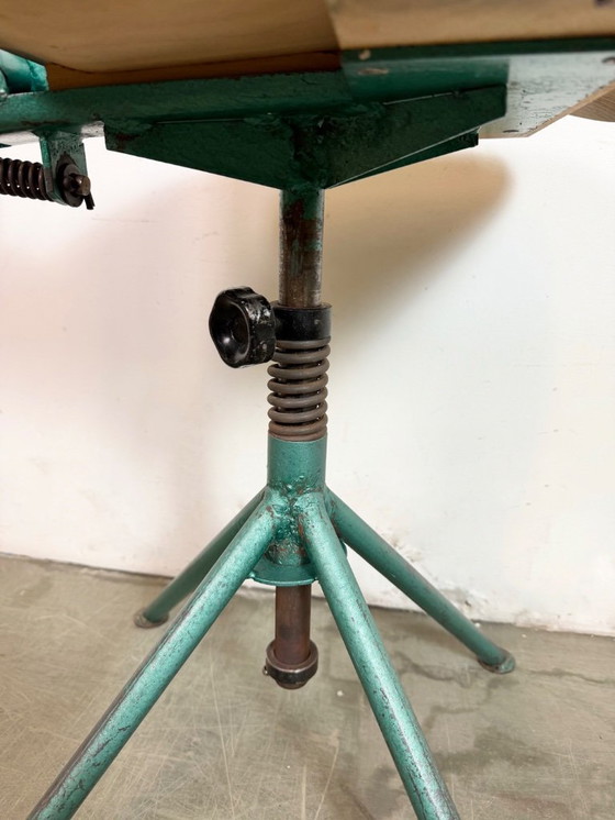 Image 1 of Dark Green Industrial Workshop Chair, 1950s