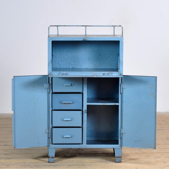 Image 1 of Piccolo mobile industriale in ferro con quattro cassetti, anni '70