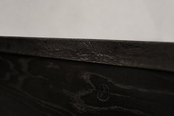 Image 1 of Vintage Mid-Century Modern Scandinavian Dark Oak Sideboard with Wooden & Metal Handles, 1960s