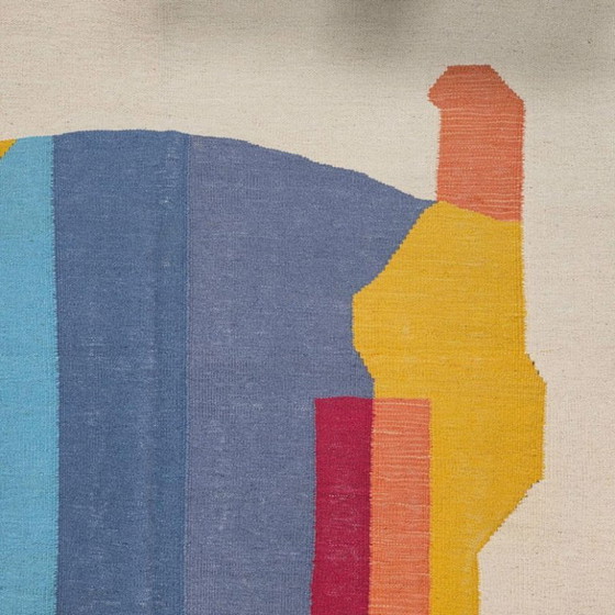 Wandteppich im Man-Ray-Stil mit Drehtürenmotiv | Handgewebt | Unikat (96 × 70 Zoll) – Teppiche & Läufer, Wool (photo 6 of 10)