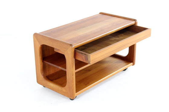Image 1 of Chariot pour meuble audio 'Traeden' vintage danois en teck massif