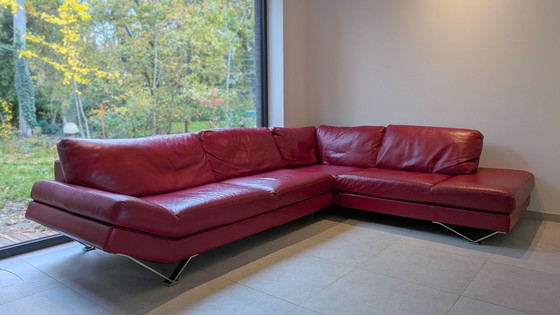 Image 1 of Canapé d'angle Natuzzi avec pouf