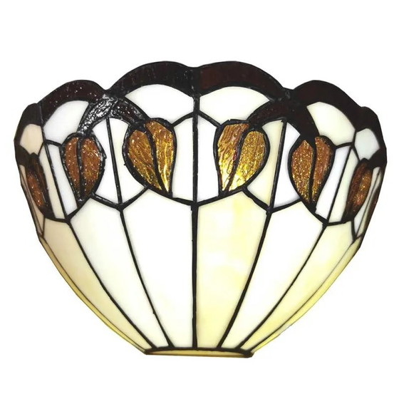 Tiffany Wandleuchte Blume, Wandleuchten, Kristall, Glas, Beige (Foto 2 von 3)