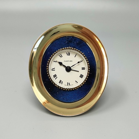 Image 1 of 1960s Gorgeous Cartier Desk Travel Alarm Clock Pendulette. Made in Swiss