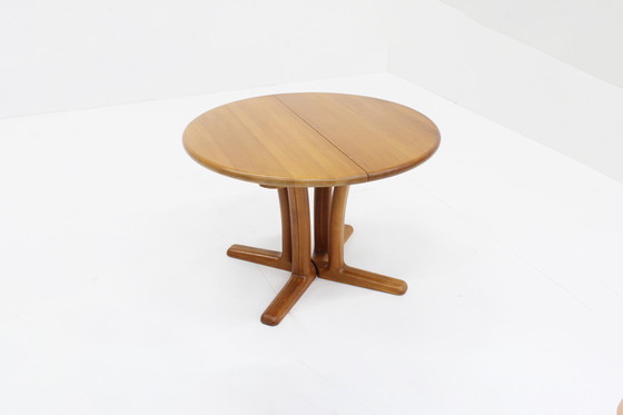 Image 1 of Vintage Danish Round Extendable Dining Table Solid Teak