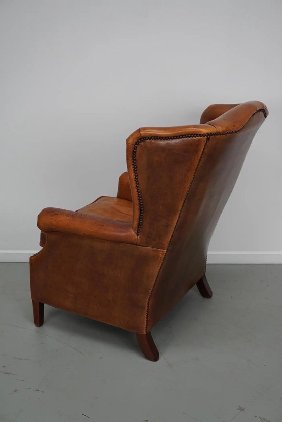 Image 1 of Vintage Nederlandse cognackleurige leren clubfauteuil