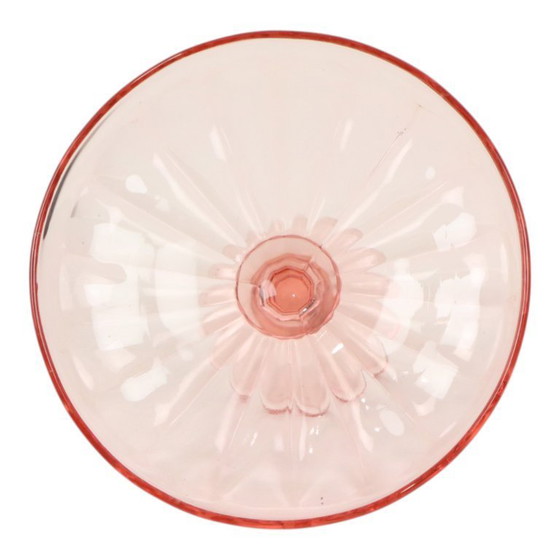 Image 1 of Art Deco Pink Fruit Bowl Rosaline