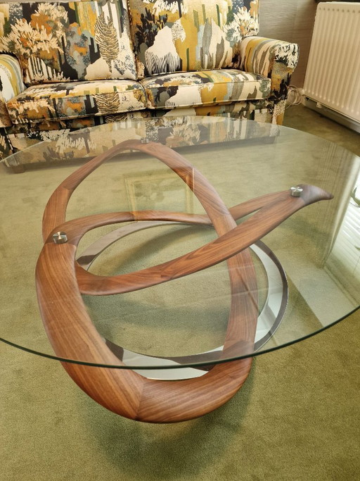 Mesa de centro Porada de cristal y nogal - Infinity Tavolino