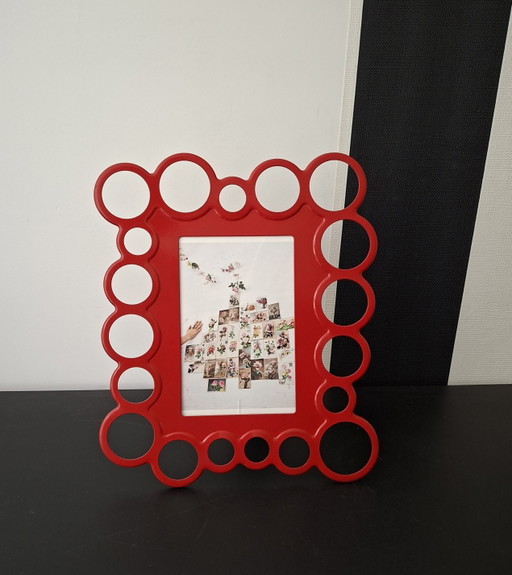 Cadre photo vintage Ikea Olsbo en rouge de la fin des années 90