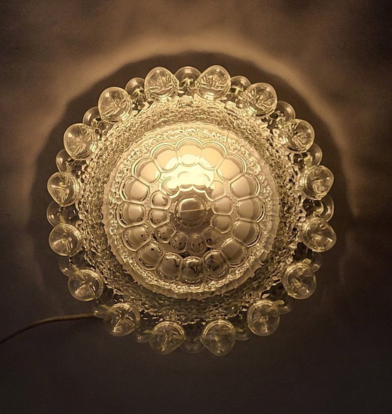 Image 1 of Lámpara de techo de cristal burbuja años 70