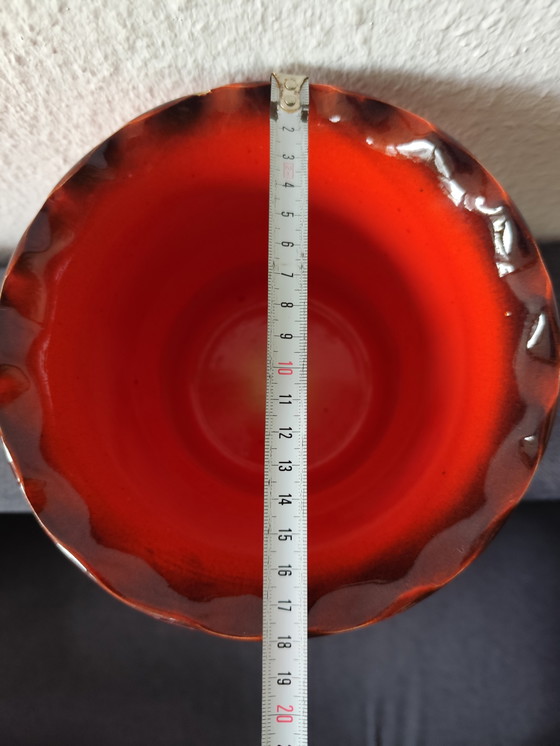 Image 1 of 🧡 Vintage flowerpot from the 70s/80s | Orange-brown | Ceramic West German style | approx. 14 cm