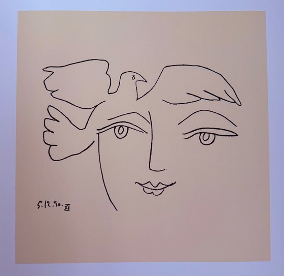 Image 1 of Pablo Picasso: "The Face of Peace XI, 1950." Dated in the plate.