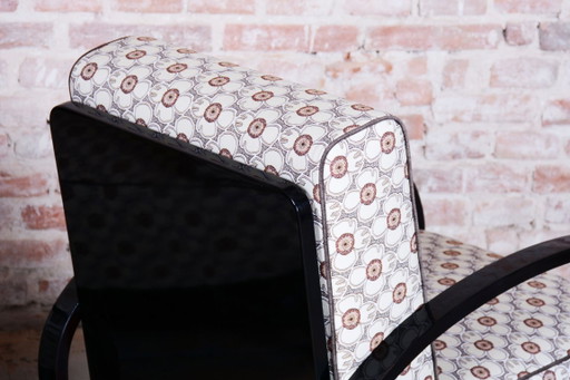 Paar restaurierter Art-Deco-Sessel, von J. Halabala, UP Závody, Tschechien, 1920er Jahre – fauteuils, Textile (photo 2 of 10)