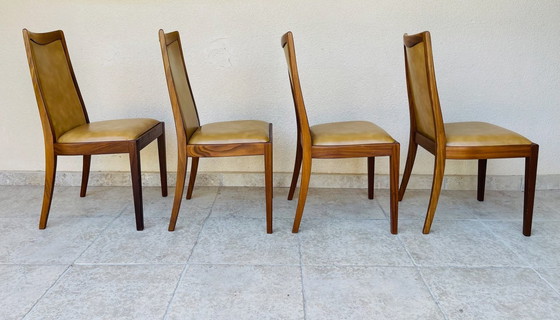 Image 1 of Set de 4 chaises de salle à manger vintage en teck et skaï par G-Plan, 1960