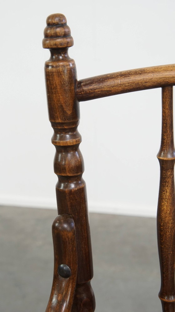 Image 1 of Silla antigua de diseño de madera de Mundus para Thonet con reposabrazos