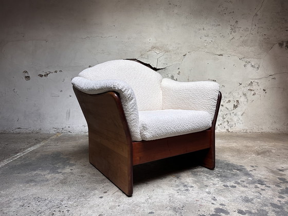 Image 1 of Vintage brutalistische fauteuil bouclé