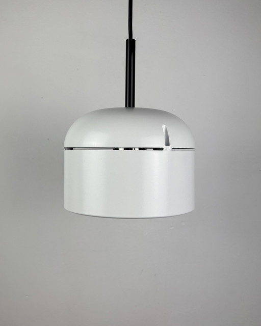 Staff Leuchten Arnold Berges Duo Matte white Vintage Pendant Lamp, Space Age, 70s, Mid Century, Industrial design, Germany 1970s