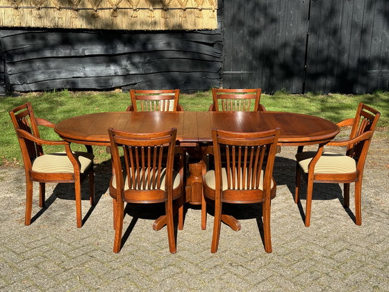 Image 1 of Schuitema Uitschuifbare Tafel Met 6 Stoelen