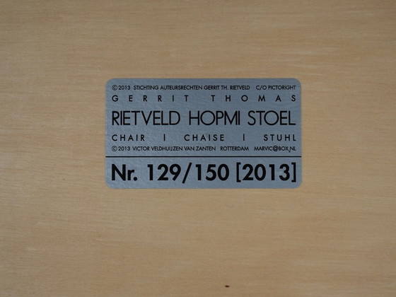 Sedia HOPMI di Gerrit Rietveld, Paesi Bassi, 2013, Edizione limitata 129/150 – Sedie da pranzo, Metal, Wood (photo 11 of 13)