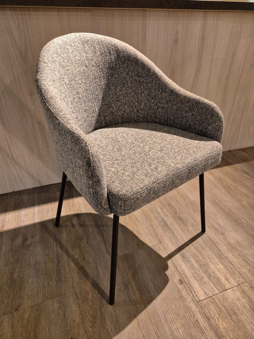 4x Bello fabric Oasis grey – Pronto Wonen, eetkamerstoelen, Plastic, Textile