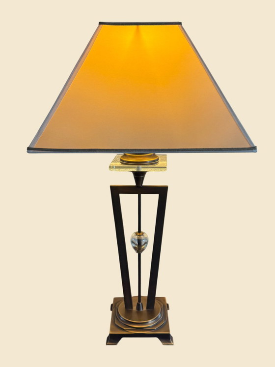Image 1 of 🔷 UNICUM | Il Paralume Marina Bronze Table Lamp | Italian Design | Murano Glass | 1987-1995