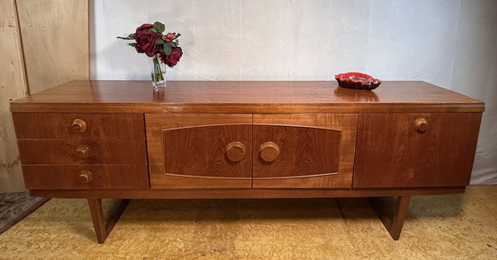 Image 1 of Mid-Century Retro Vintage Teak Sideboard by Beautility – 1960 Stylish & Functional | Cocktail Cabinet | British Craftsmanship
