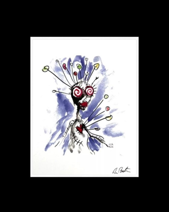 Image 1 of Tim Burton – Voodoo Girl Officiel, estampe signée sur plaque par Tim Burton.