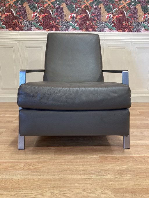 Fauteuil Design Acier et Cuir 1970