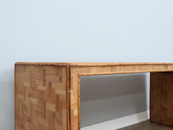 Image 1 of Minimalistische bamboe en rotan bank uit de jaren 70 van Vivai del Sud