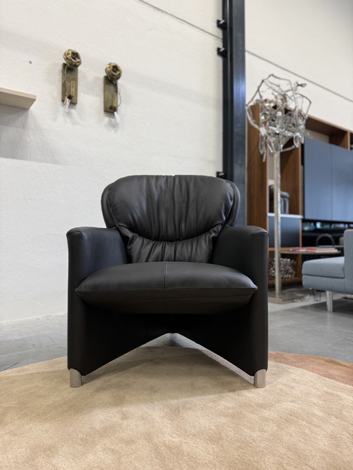 2 fauteuils Leolux Excalibur en cuir noir
