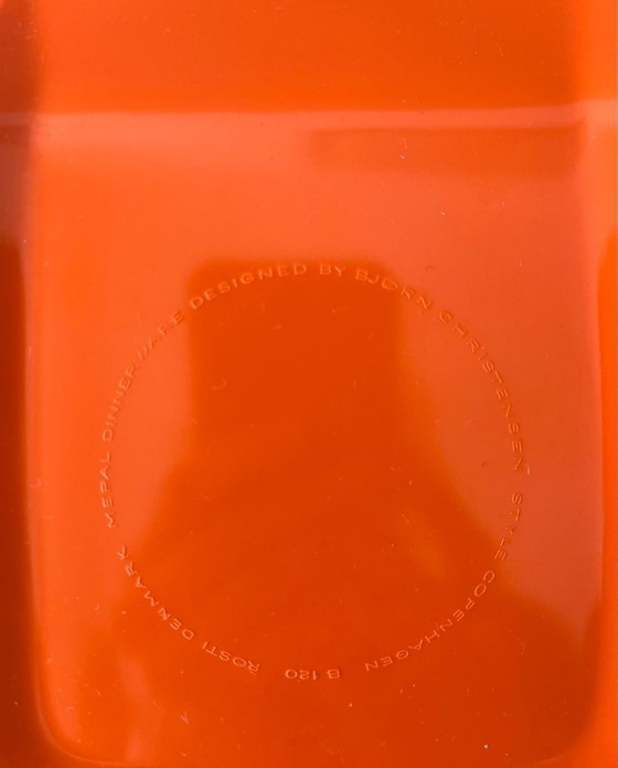 Image 1 of Rosti Mepal plates, 6x orange midcentury vintage boards, 70s postmodern, Denmark dinnerware