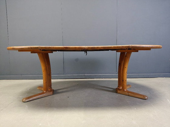 Image 1 of Rainer Daumiller style extendable pine wood  Dining Table, 1970s